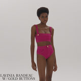 Lavinia Bandeau w/Gold Buttons